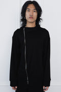 Double Layered Asymmetric Zip Sweater