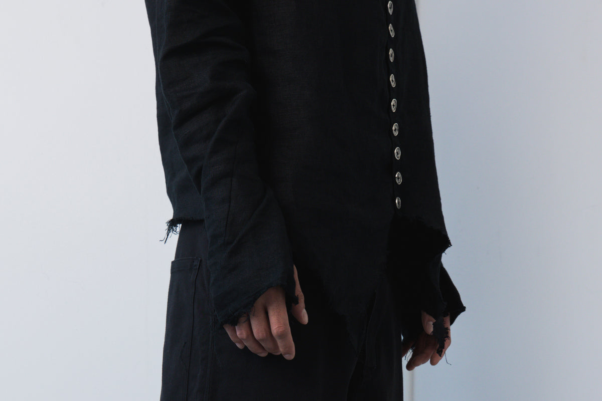 Linen Button Down with Metal Buttons